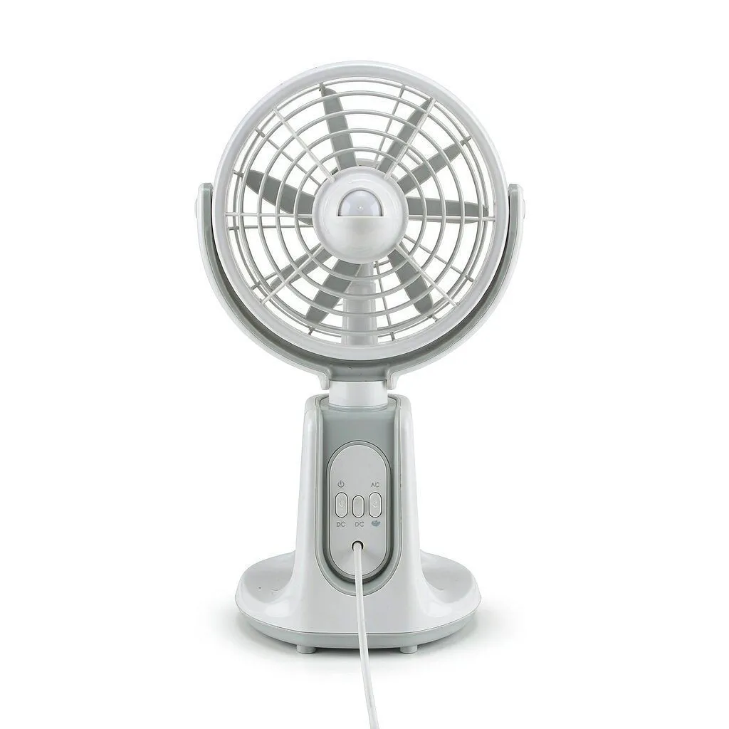 Rechargeable table fan with LED light